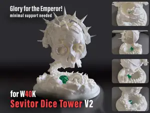 W40k Servitor Skull Dice Tower V2
