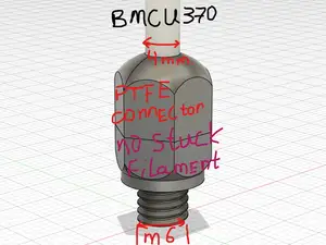 PTFE tube connector for BMСU 370, M6