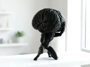Atlas Brain Sculpture - Surreal Symbolic Art