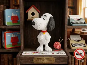 Knitted Multipart Snoopy with Swivel Head