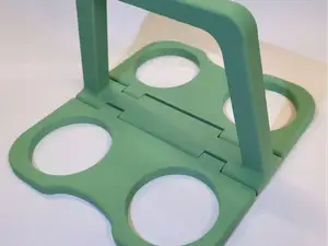 Foldable Print-in-place 4-Cup Holder with Handle