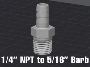1/4" NPT Pipe Thread to 5/16" Barb Fitting