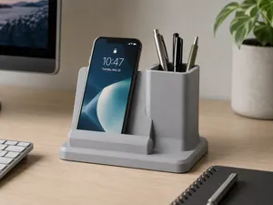 Minimalist Desk Organizer Phone Stand & Pen Holder