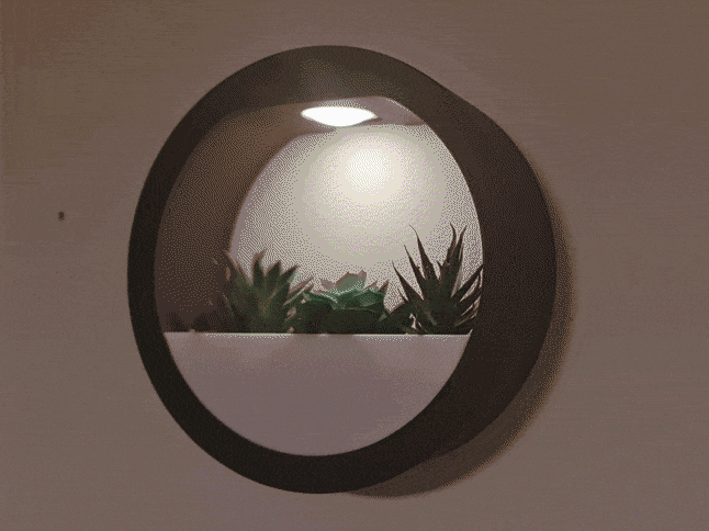 Wall Planter with LED KC007 Puck Lights