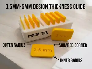 0.5 mm to 5 mm Thickness Guide Gridfinity Set