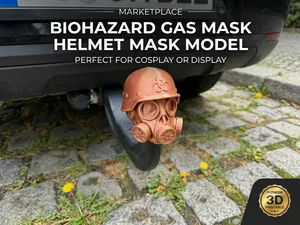 Biohazard Gas Mask Tow Hitch Cover Cap