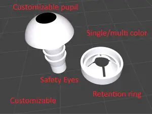 Customizable safety eyes with retention ring