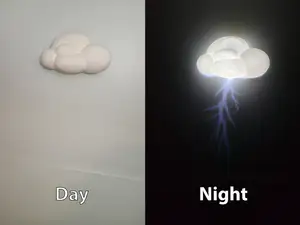 Stormy Dreams: Cloud Night Light w/ Lightning Bolt