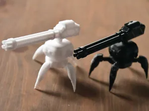可活动迷你机甲炮台/Poseable mini mecha turret