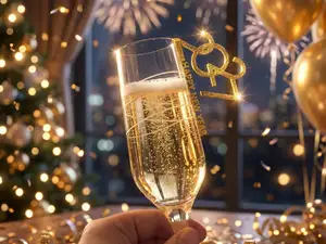 Silvester Sektglasdekoration 2027