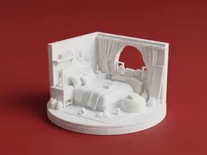 Cozy Bedroom Diorama – Modern Interior Scene