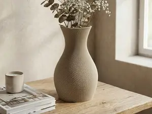 Elegant Ribbed Vase | Spiral Mode Compatible