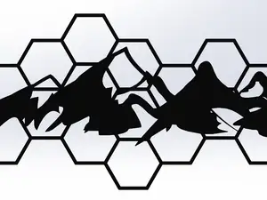 Hexagonal Mountain Landscape 1400x610