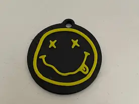 Nirvana logo keychain, smiley face, grunge
