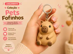 Chaveiro Capivara Fofinha | Coleção Pets Fofinhos