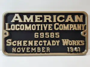 Union Pacific 4014 “Big Boy” Builder’s Plate