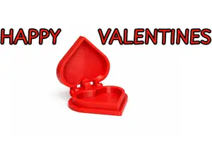 Valentines day hinged heart container