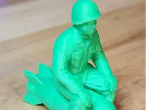 Green Army Man Soldier Sitting on Nuke US Mini