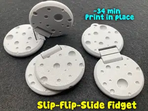 Moon Lunar Slider + Flip Fidget (Print in Place)