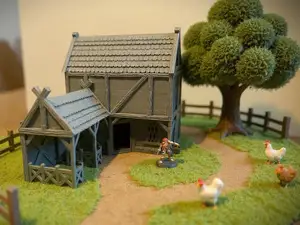 Farm House with Stables – DND Fantasy Terrain