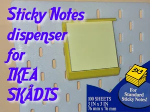 Sticky Notes (standard) dispenser for Ikea Skadis