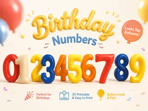 Balloon Style Birthday Numbers 0-9