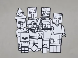 Minecraft Friends Coloring Craft DIY