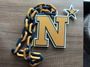 Navy Midshipmen Oversized Necklace, Hype Chain