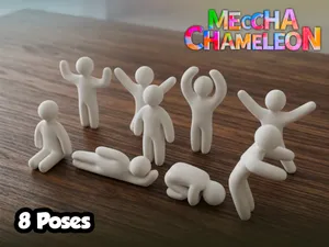 Mecha Chameleon game characters – 8 poses + idle