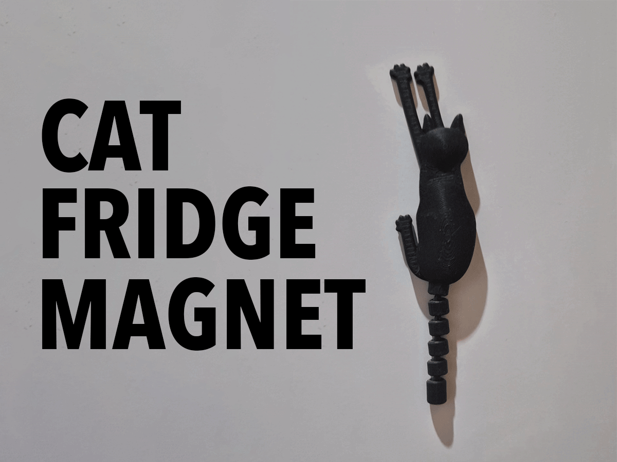 Cat Fridge Magnet with articulated tail