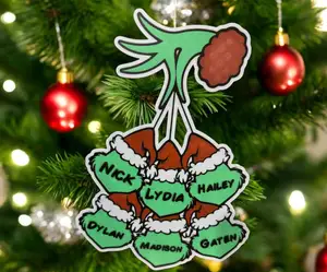 Personalized Grinch family Ornament 2-6 heads