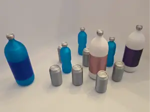 1:6 Scale Doll Cans and Bottles