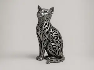 Elegante escultura de gato