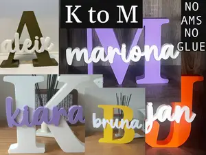Layered Initial and Name Sign (K–M)