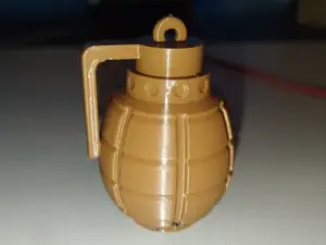 grenade keychain brown