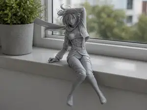 Mikasa Ackerman Figure | Attack on Titan |Sitting