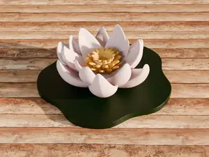 Water Lily Sculpture – 3D Printed Flower Decor
