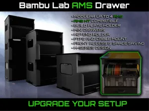 BambuLab AMS stackable Drawer with Plateholder H2C