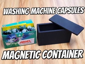 Washing machine capsules magnetic container