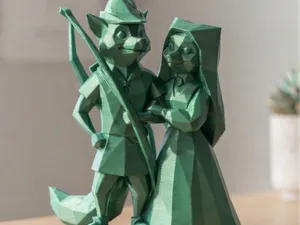 Figurine Robin des bois et Marianne low-poly