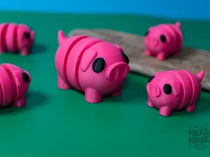 Pudgy Flexi Pig, Two Sizes, Print in Place