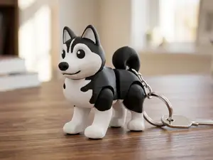 Chaveiro Cachorro Husky Articulado Fofo