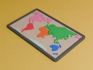 Plate Tectonics Map (Educational Model)