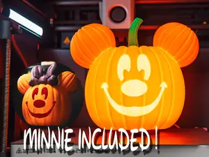 Mickey and Minnie Mouse Halloween Pumpkin Lamp