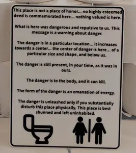 Nuclear Warning Toilet/WC Sign - Funny