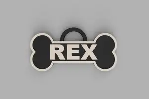 Dog Bone Nametag / Name Badge With Custom Text