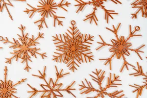 Christmas tree snowflake ornament decoration with hanging loop