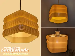 Pentagon Lampshade with basket pattern