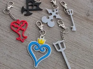 Kingdom Hearts symbols keychain collection