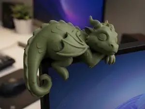 Cuddly Sleeping Dragon Monitor Desk Guardian